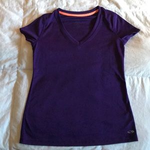 Purple V-neck workout top